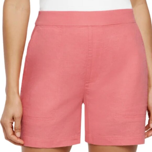 Banana Republic Pull-On Linen Blend Shorts in Coral Pink Sz S - Picture 5 of 11